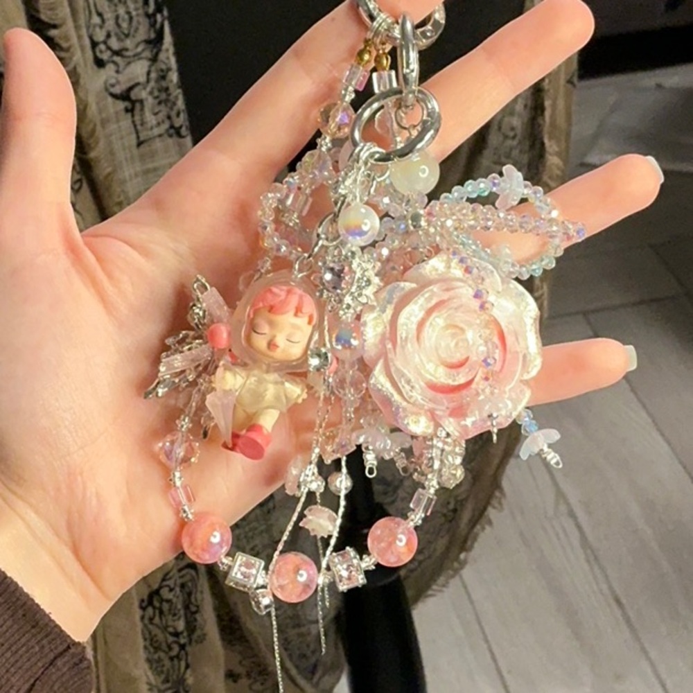 SP PINK flower Keychain